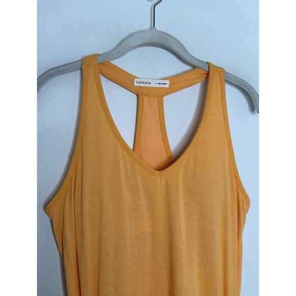 Athleta Scrunch Sides Bright Orange Built in Bra Women's Dress Size Small - Picture 3 of 6